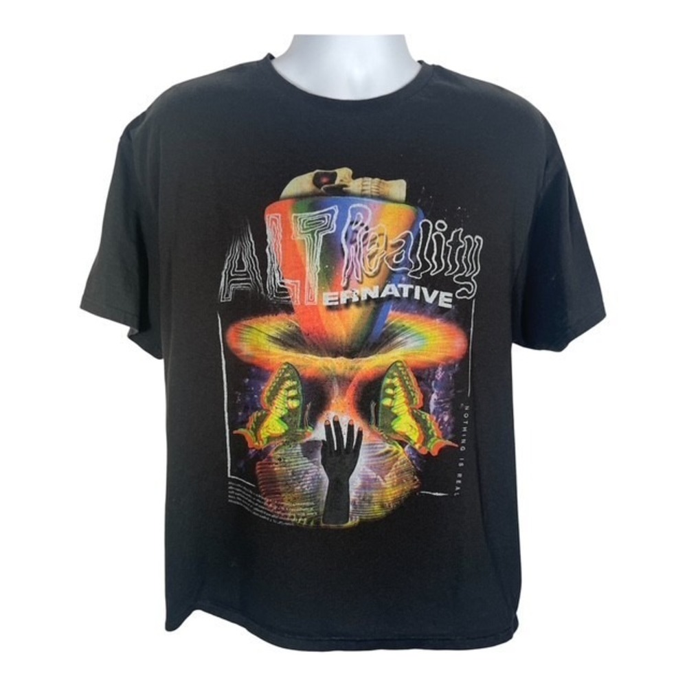 Teen Hearts Mens Sz XL Alternative Reality T-Shirt Psychedelic Black Gruge-1901